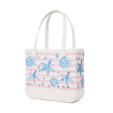 Baby Bogg Bag - Pink Stripes & Blue Shells
